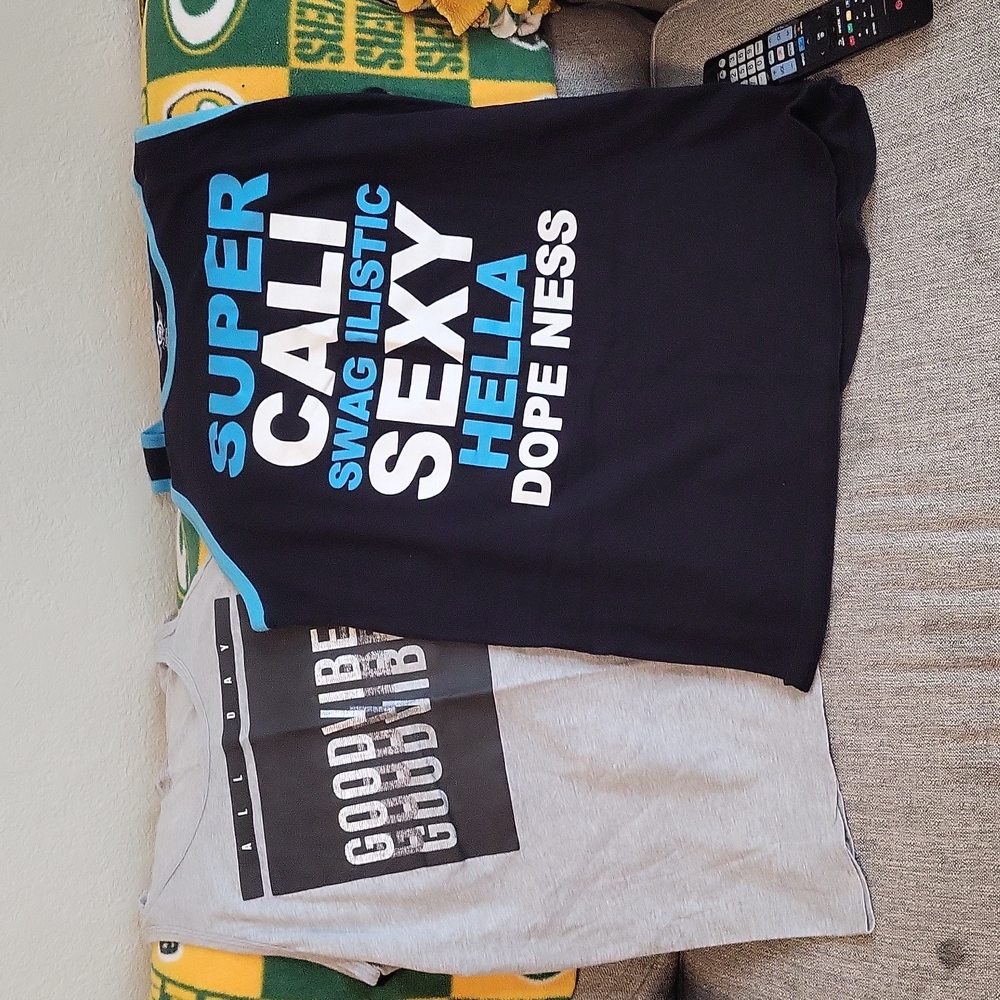 2 Mens graphic tanks